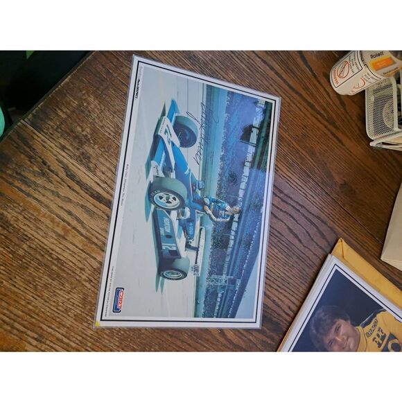 RARE Vintage Bobby Unser Norton Spirit Racing Laminated Placemat CART 1980 - Picture 1 of 3
